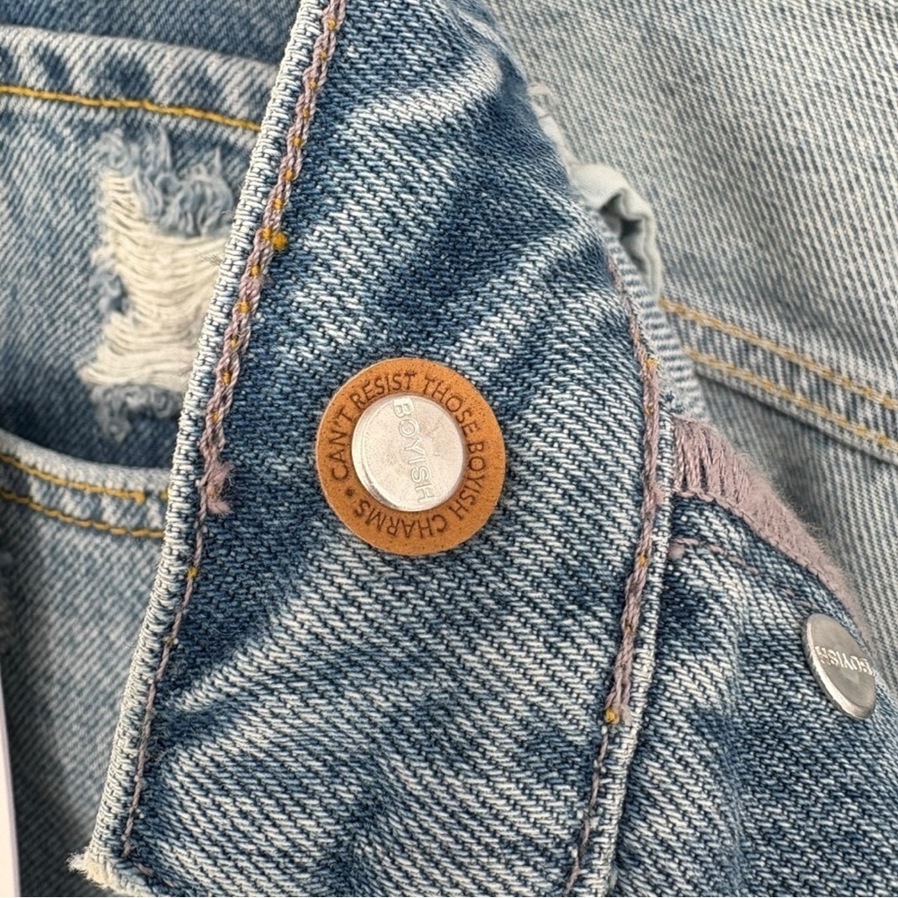 BOYISH Toby High Rise Relaxed Fit Jeans Size 27 Great Dictator Distressed New - Picture 11 of 13